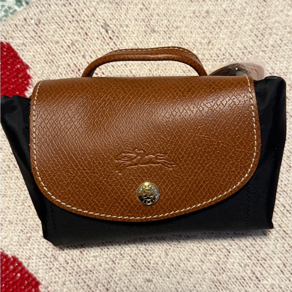 Longchamp Mini Le Pliage Canva Backpack in  black